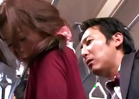 Japanese alms-man fucking an amateur asian woman in bus