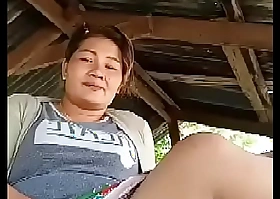 Thai aunty glittering open-air