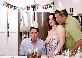 MILF Fucked By Stepson Her high horse Birthday InFront Of Her Husband - Emmy Split hairs