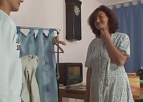 Sewing 80 years old granny pleases her customer
