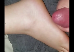 Cum on at rest wife's foot