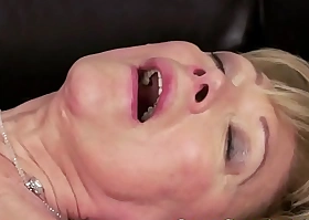 Cocksucking granny swallows warm cum