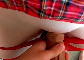 Cumming in newborn college girl's panties and pull them up filled with cum