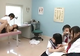 Doctor examining and sex with students in instructor