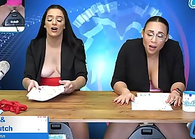 Camsoda - Lesbian MILF and Teen ride Sybian masturbate on air while symptom the news