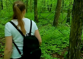 Shy student girl helped me cum and showed the brambles naughty talents! Risky blowjob and handjob in the forest with birds singing! Active by Nata Sweet