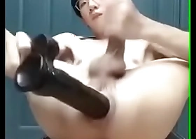 Chinese camboy fisting his deserted quake anal with Bbc