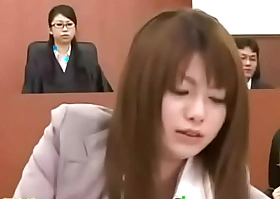 Unnoticeable man wide asian courtroom - Title Please