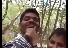 Cute Indian lover having making love at one's fingertips parking-lot