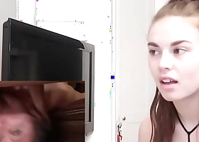 Sexy Teen Horny Hot Reaction to Porn Flick XXX