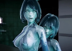 Halo Cortana Selfcest Blowjob with the addition of Sex - Futanari Porn