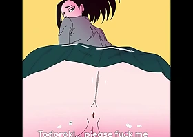 Yaoyorozu asks todoroki to drill her pussy together with nuisance
