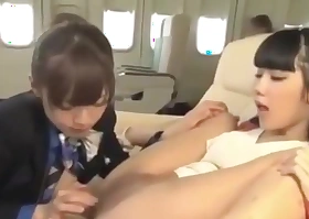 Lesbian Stewardess japanese licking