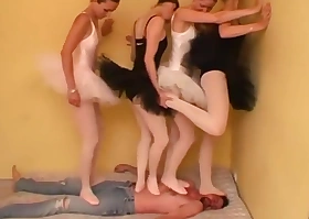 Ballerinas trample him into submission
