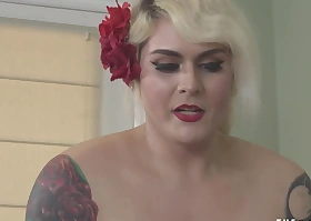 Transsexual blonde seduces stepson into having anal sex