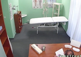 Lay patient fucks doctor in an office