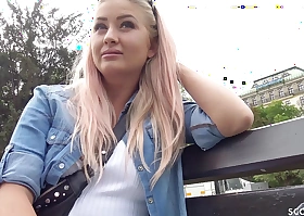 German scout - curvy college teen talk to fuck at real street casting for cash