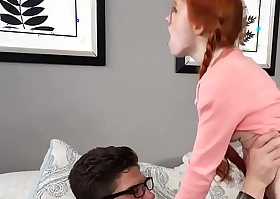 Petite redhead pounded by stepdads combo unite together