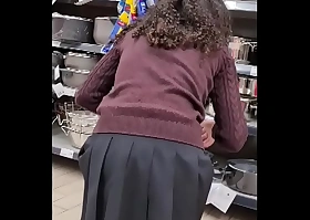 Spying teen skirt at supermarket - unforeseen cooky