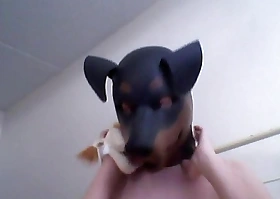 Abnormal Girl gets off crippling a rubber dog veil
