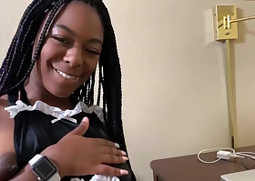 Big ass, ebony battle-axe is working as a maid, lock ever after having anal sex while at work
