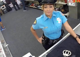 Policeman with telling boobs got fucked in the backroom