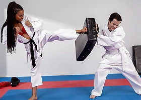 Kira Noir & Ricky Spanish in Fighting Foot Embrace b influence - BRAZZERS