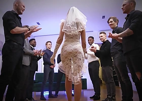 Unrestricted Piss Wedding 9 ON 1 Interracial Gang Bang with Siri - PissVids