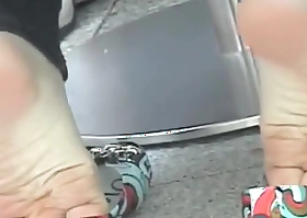 Candid Asian Public Shoeplay Sexy Feet