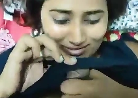 Swathi naidu giving handjob with the addition of blow job on bed