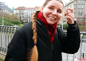 Cum inside a girl with a European braided coiffure