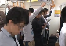 Cranky Japanese teen 18+ has sex on the train