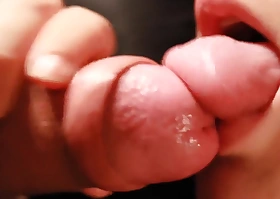 Soft Sloppy Foreskin Blowjob And Licking Up A Mouthful Of Warm Cum