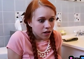 Tiny redhead treacly the buildings then gets fucked hard