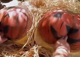 Fucking two chubby pumpkin asses