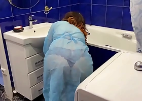 step Mam was washing the bath and unexpectedly got a cock up the arse from her stepson