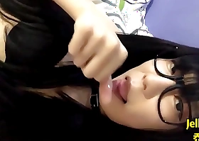 Asian teen femboy cumshot